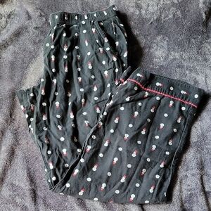 Medium Victoria's Secret Black Snowman Pattern Pajama Pants